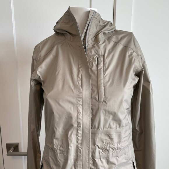 Columbia Omni Tech Arcadia II Waterproof Full Zip Hooded Rain Jacket Lt Khaki XS - Picture 8 of 15